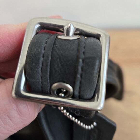 Coach 9145 Legacy Flap Crossbody Shoulder Bag Dark Gray Leather Vintage Purse - Picture 11 of 16